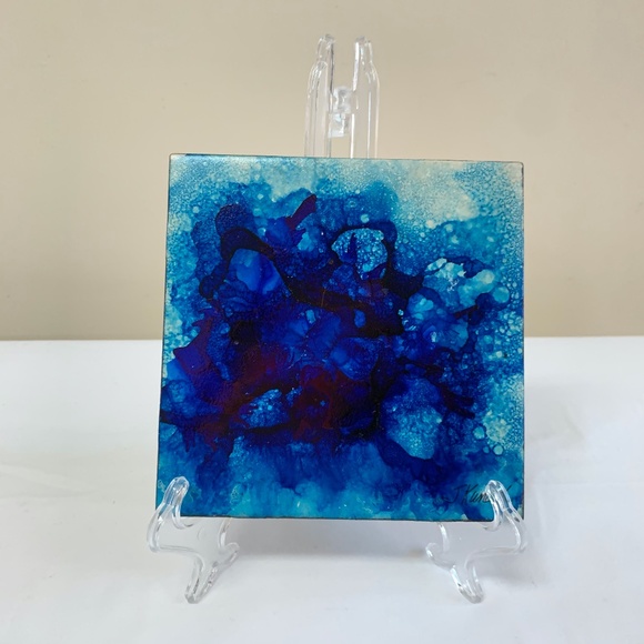 6''x6'' Original Alcohol Ink Tile by Joanne Kunath
